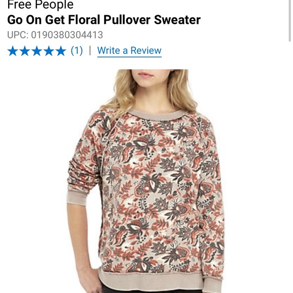 FREE PEOPLE RAGLAN SLEEVE FLORAL SWEATER - Picture 3 of 8